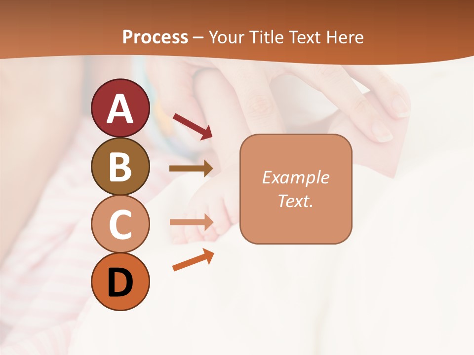 Hands Holding A Newborn Baby In Bed In Hospital PowerPoint Template