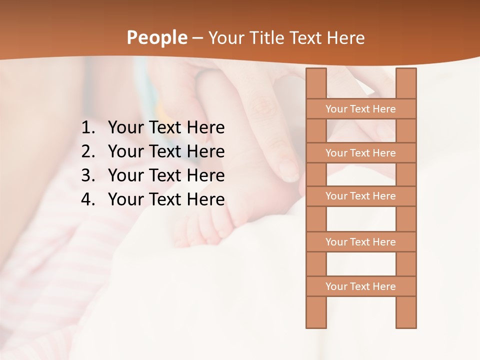 Hands Holding A Newborn Baby In Bed In Hospital PowerPoint Template