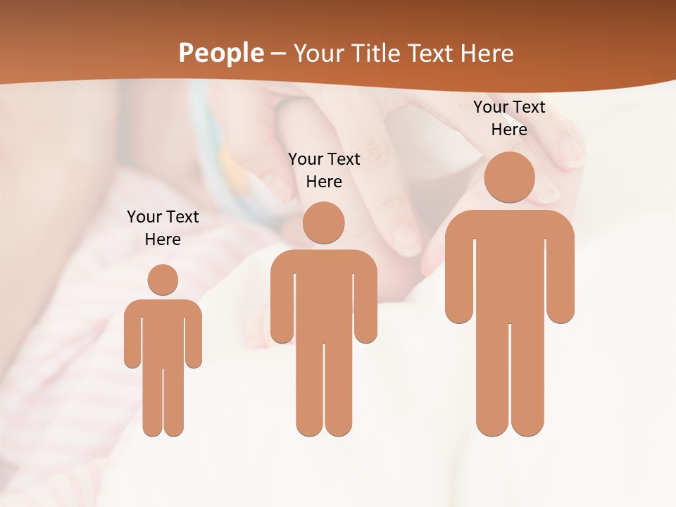 Hands Holding A Newborn Baby In Bed In Hospital PowerPoint Template