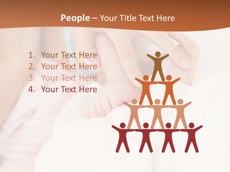 Hands Holding A Newborn Baby In Bed In Hospital PowerPoint Template