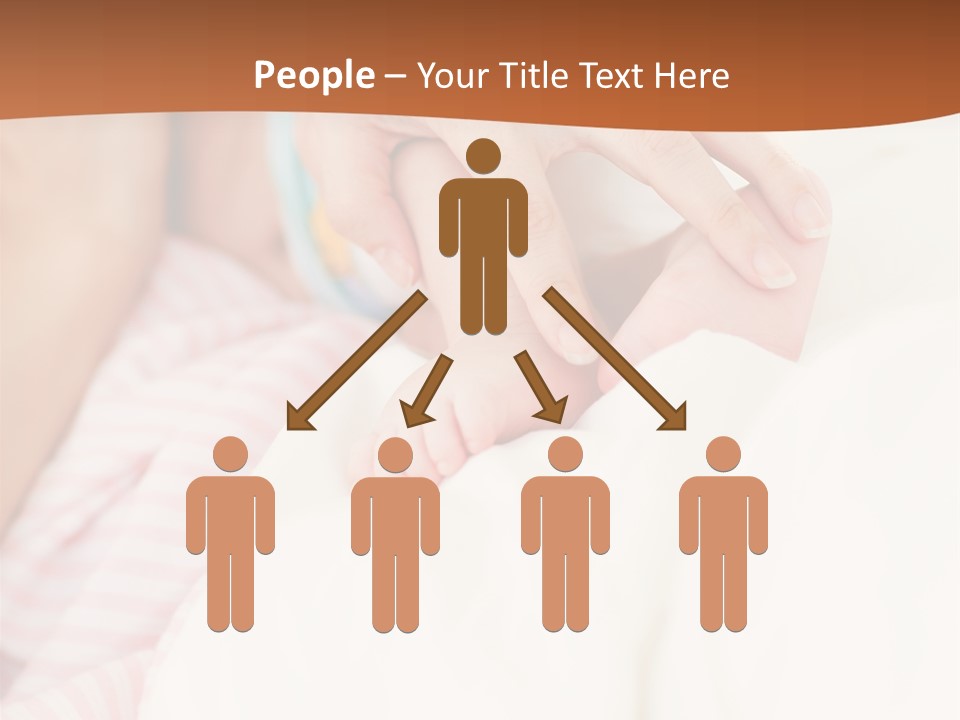 Hands Holding A Newborn Baby In Bed In Hospital PowerPoint Template