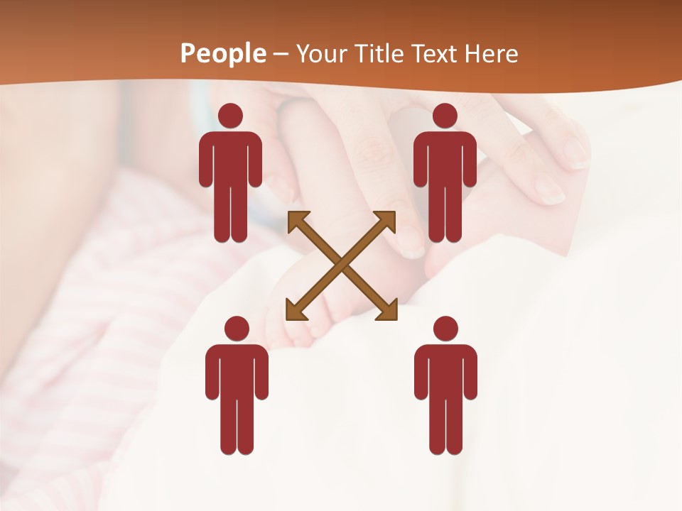 Hands Holding A Newborn Baby In Bed In Hospital PowerPoint Template