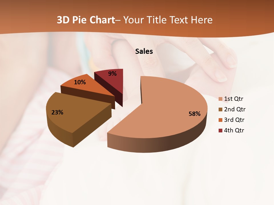 Hands Holding A Newborn Baby In Bed In Hospital PowerPoint Template