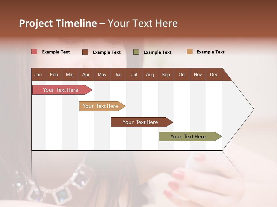 Portrait Of Happy Woman With White Phone PowerPoint Template