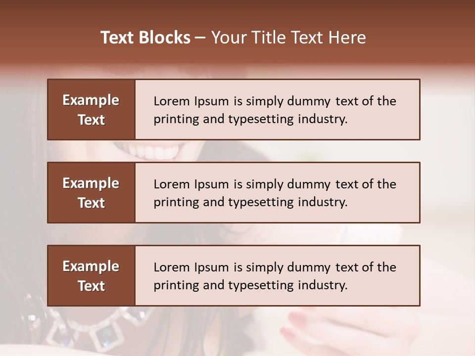Portrait Of Happy Woman With White Phone PowerPoint Template