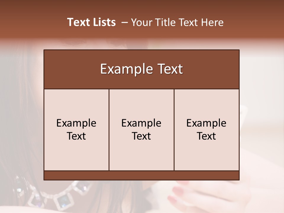 Portrait Of Happy Woman With White Phone PowerPoint Template