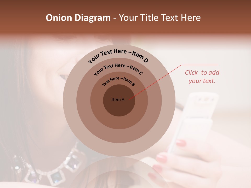 Portrait Of Happy Woman With White Phone PowerPoint Template