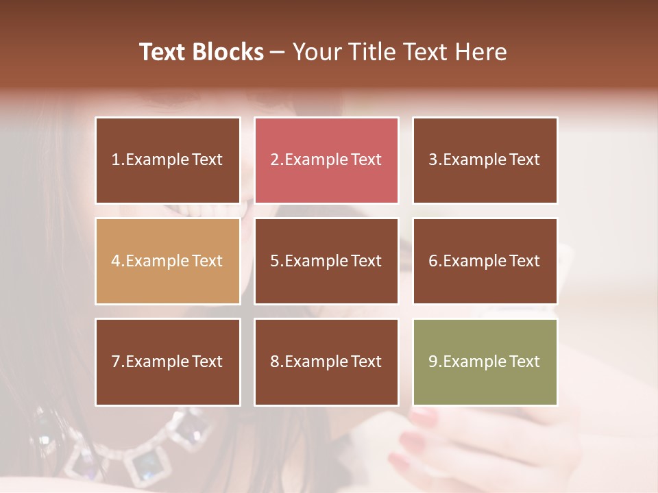 Portrait Of Happy Woman With White Phone PowerPoint Template