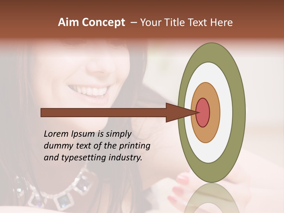 Portrait Of Happy Woman With White Phone PowerPoint Template