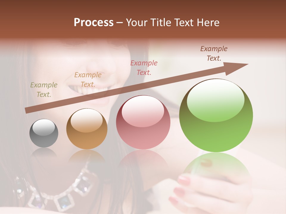 Portrait Of Happy Woman With White Phone PowerPoint Template