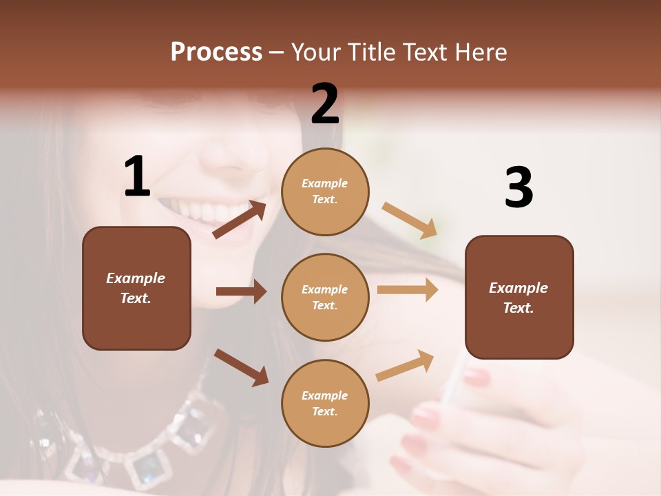 Portrait Of Happy Woman With White Phone PowerPoint Template