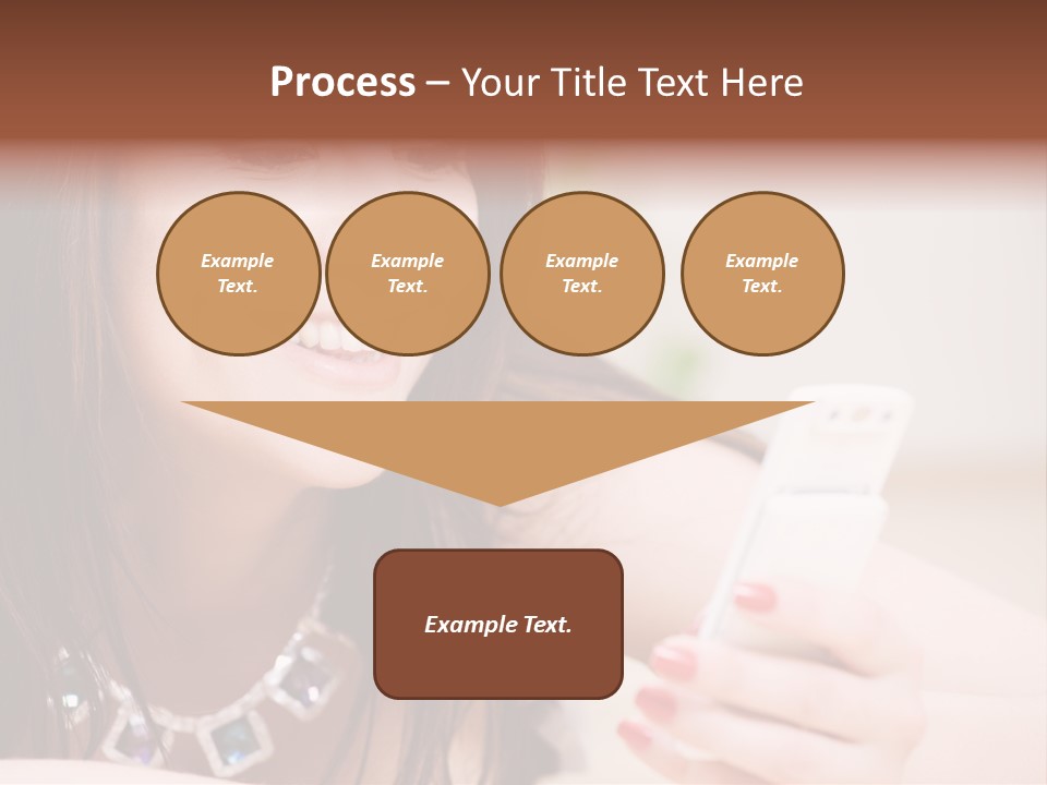 Portrait Of Happy Woman With White Phone PowerPoint Template