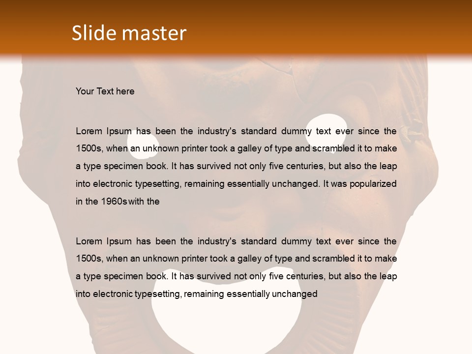 Antique Greek Theatrical Mask Isolated On White PowerPoint Template