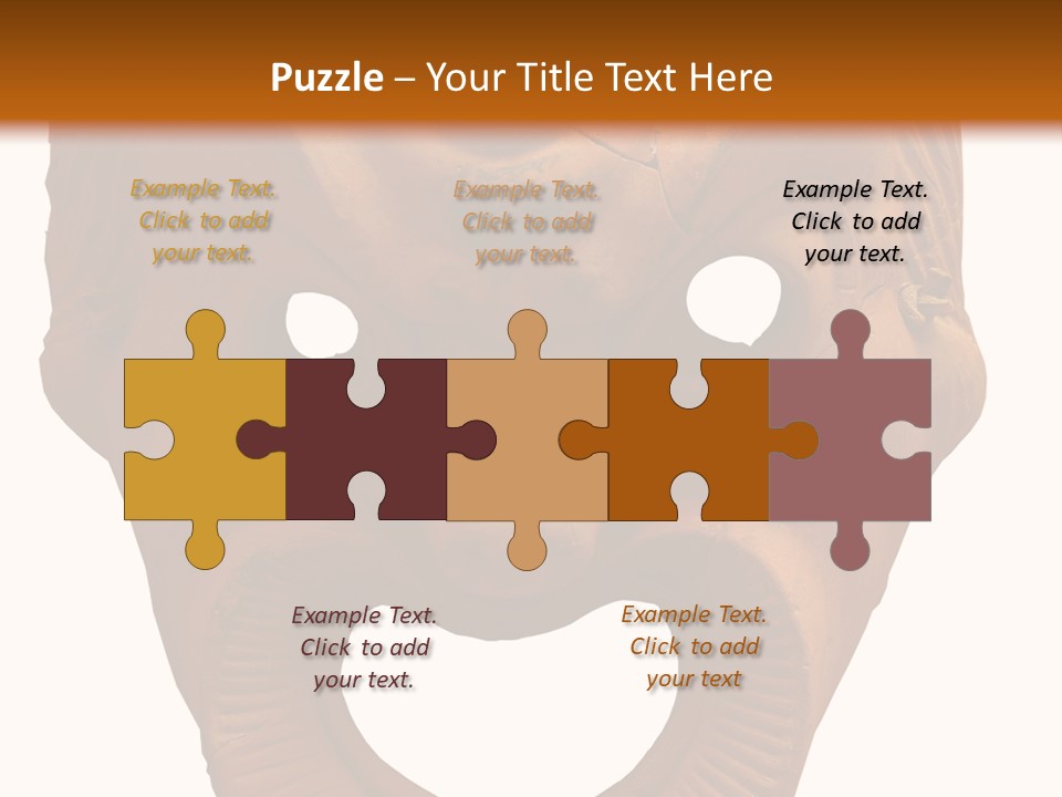 Antique Greek Theatrical Mask Isolated On White PowerPoint Template