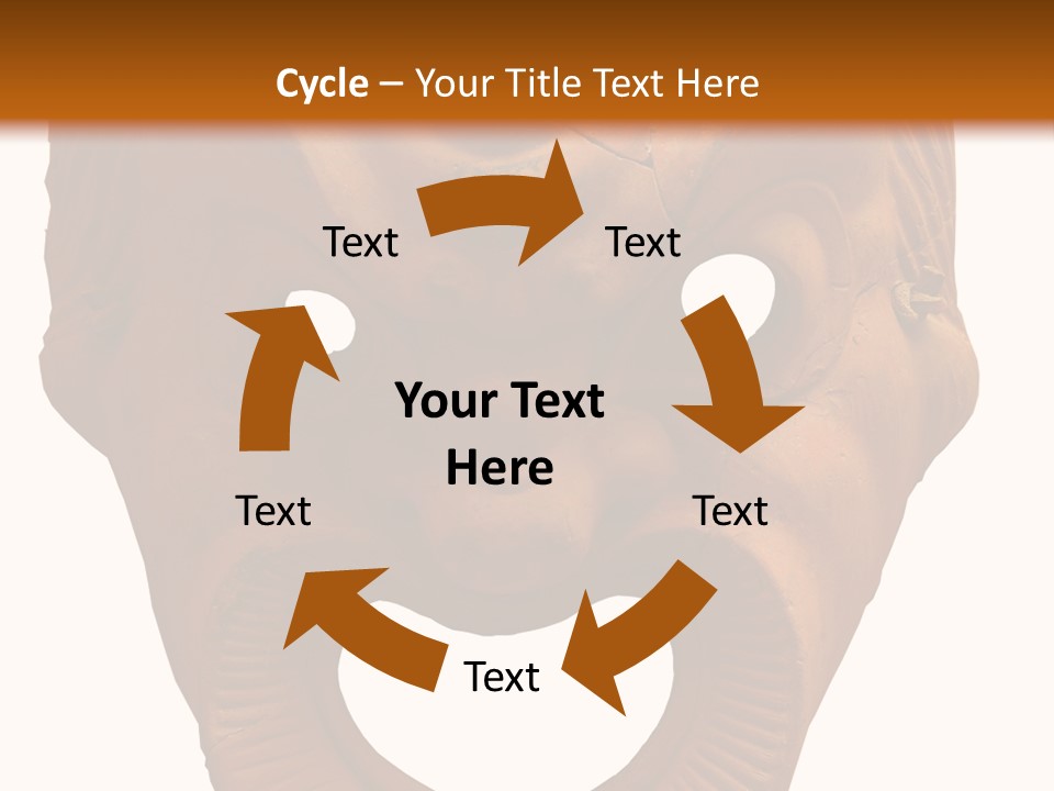 Antique Greek Theatrical Mask Isolated On White PowerPoint Template