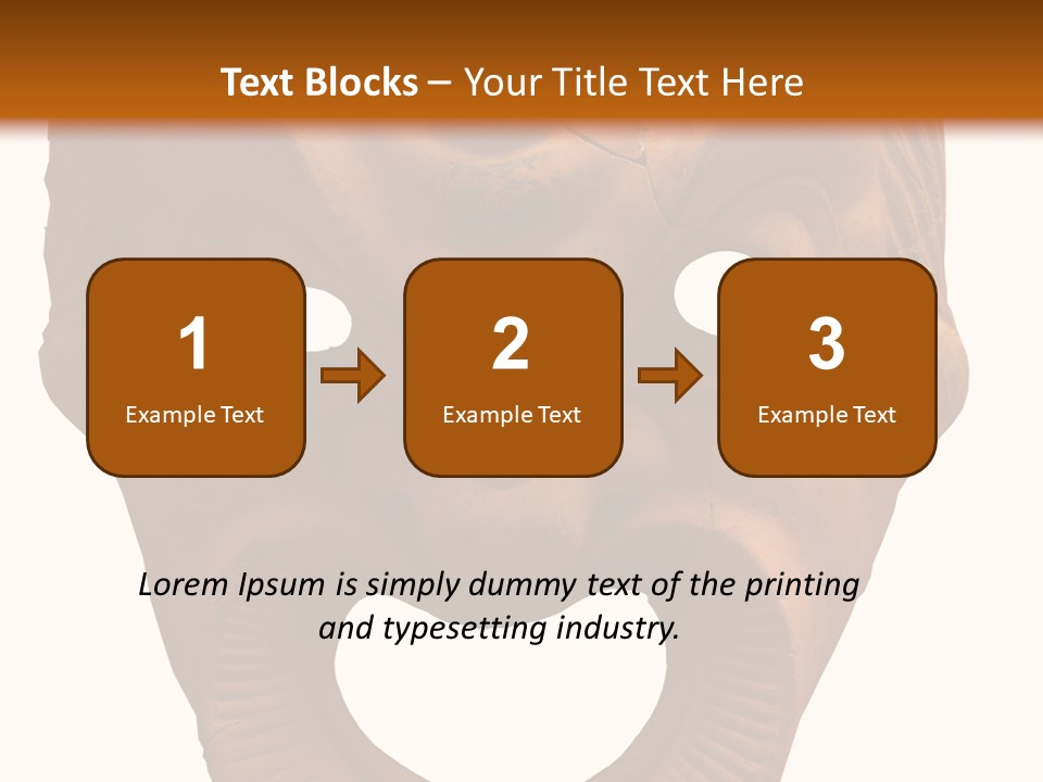 Antique Greek Theatrical Mask Isolated On White PowerPoint Template