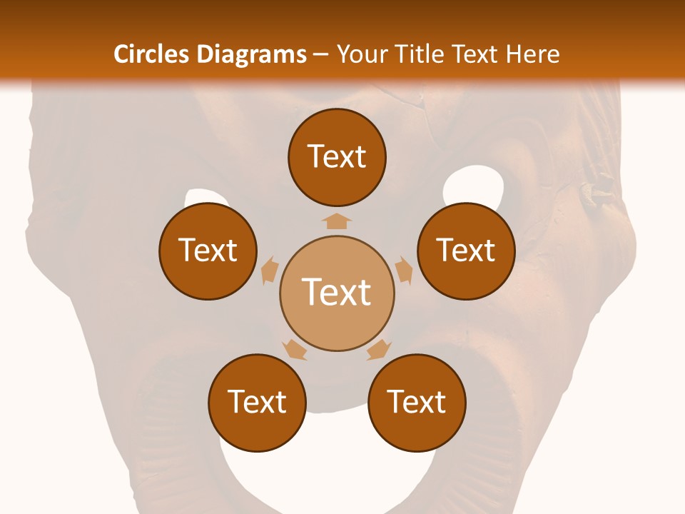 Antique Greek Theatrical Mask Isolated On White PowerPoint Template