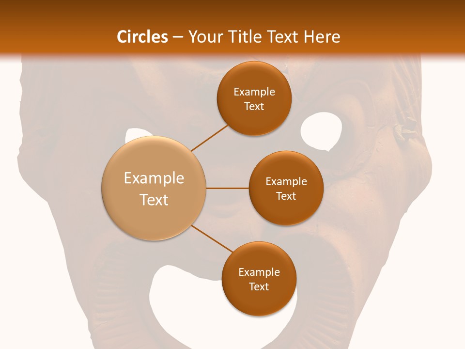 Antique Greek Theatrical Mask Isolated On White PowerPoint Template