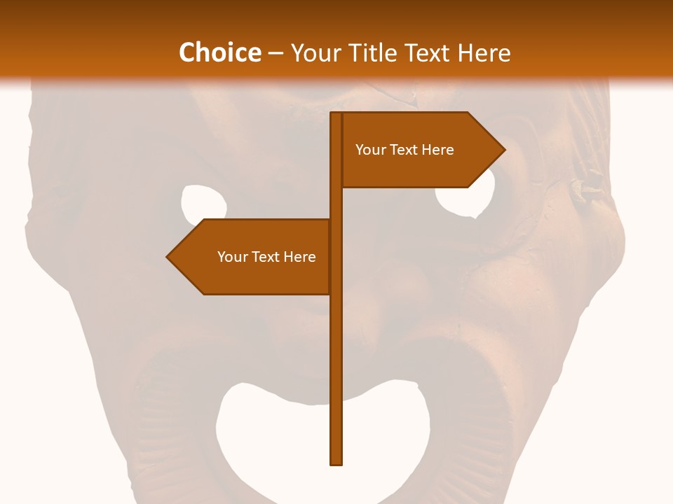 Antique Greek Theatrical Mask Isolated On White PowerPoint Template