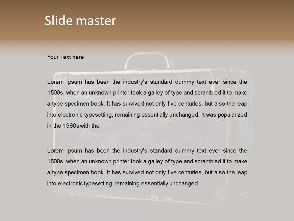Old Suitcase Isolated On Black Background PowerPoint Template