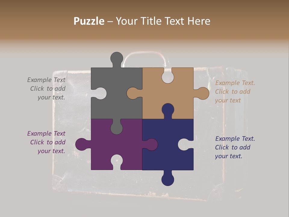 Old Suitcase Isolated On Black Background PowerPoint Template