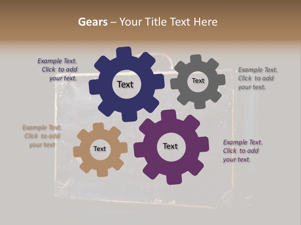 Old Suitcase Isolated On Black Background PowerPoint Template