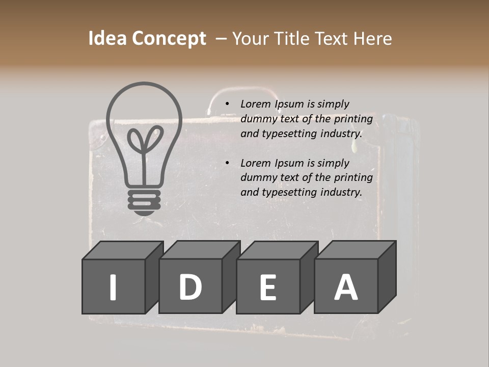 Old Suitcase Isolated On Black Background PowerPoint Template