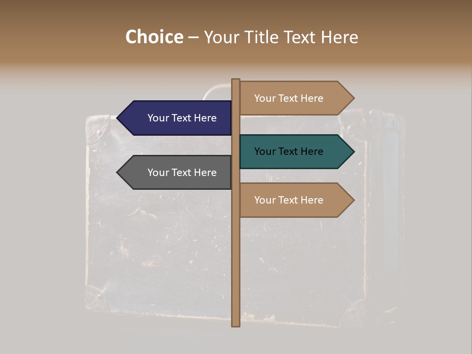 Old Suitcase Isolated On Black Background PowerPoint Template