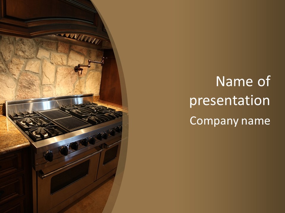 Image Of A Million Dollar Modern Middle Tennessee Home. Gas Stainless Steel Oven And Stove. PowerPoint Template