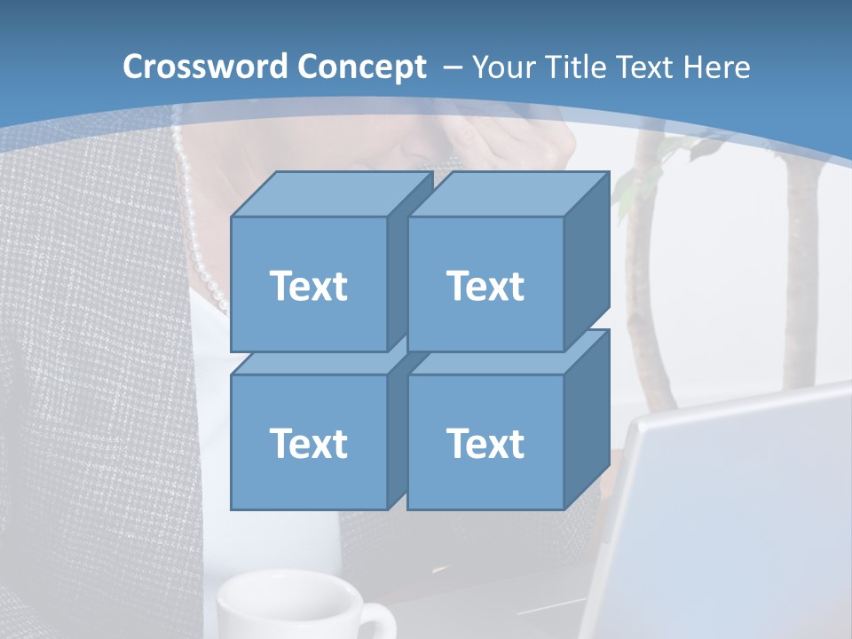 Mature Business Woman At Her Desk, Eyes Closed, Worried About Bills And Financial Problems PowerPoint Template