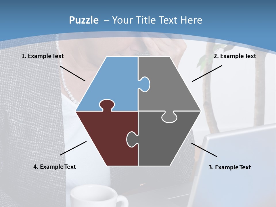 Mature Business Woman At Her Desk, Eyes Closed, Worried About Bills And Financial Problems PowerPoint Template