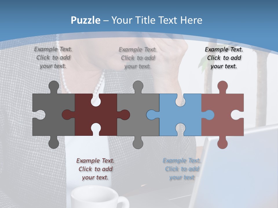 Mature Business Woman At Her Desk, Eyes Closed, Worried About Bills And Financial Problems PowerPoint Template