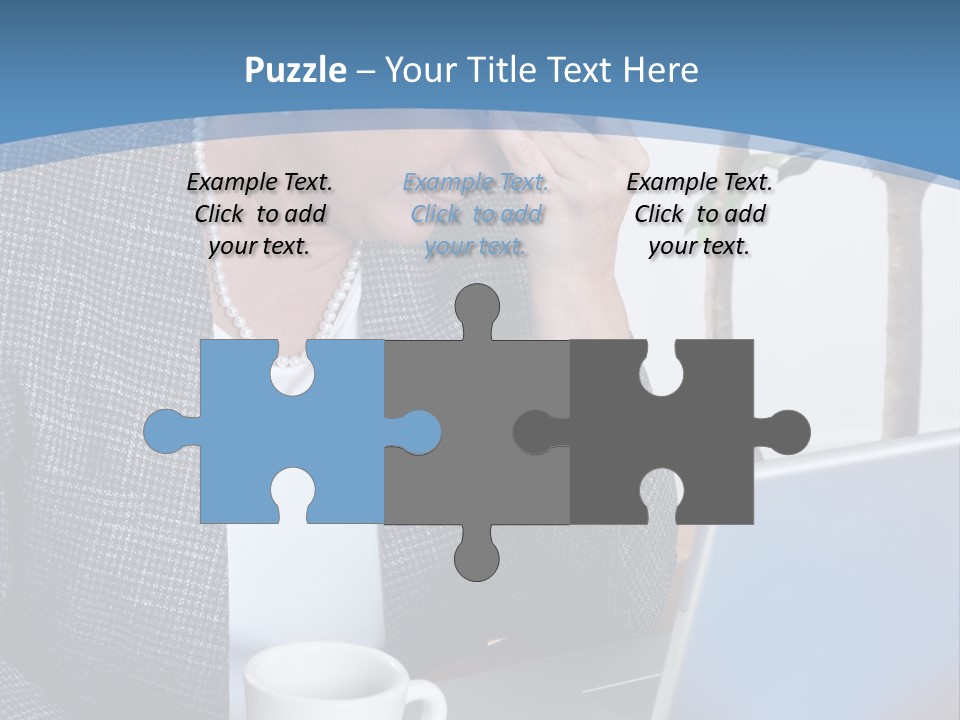 Mature Business Woman At Her Desk, Eyes Closed, Worried About Bills And Financial Problems PowerPoint Template