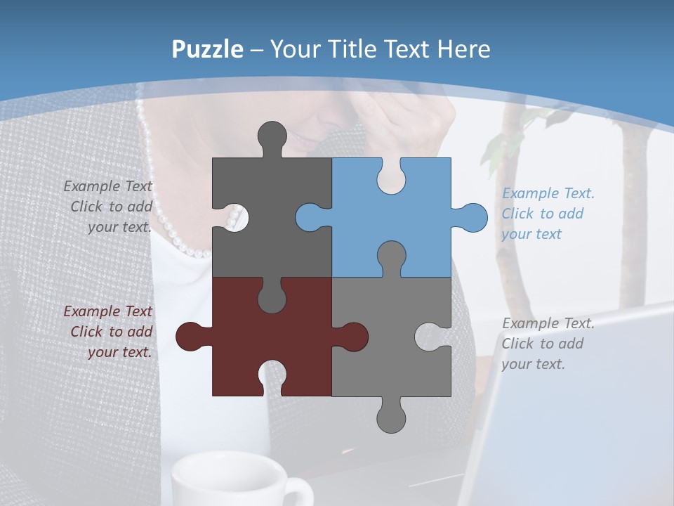 Mature Business Woman At Her Desk, Eyes Closed, Worried About Bills And Financial Problems PowerPoint Template