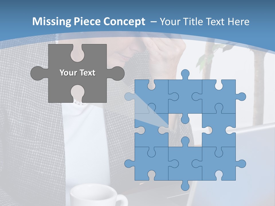 Mature Business Woman At Her Desk, Eyes Closed, Worried About Bills And Financial Problems PowerPoint Template