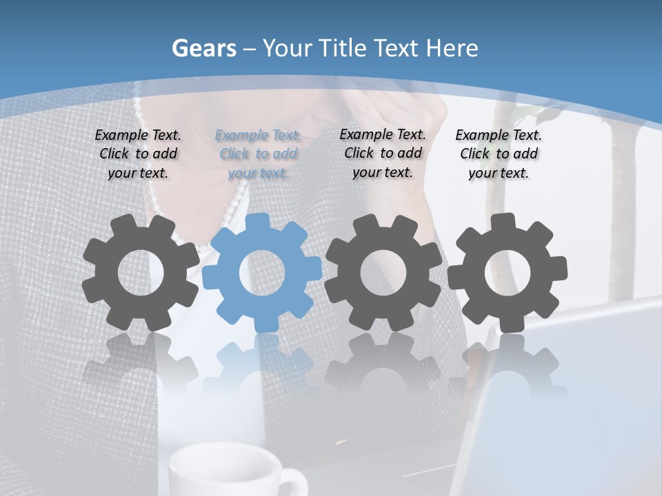 Mature Business Woman At Her Desk, Eyes Closed, Worried About Bills And Financial Problems PowerPoint Template