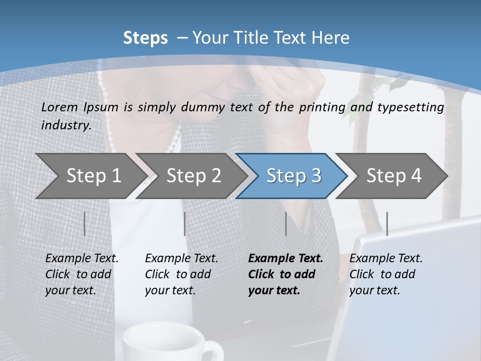 Mature Business Woman At Her Desk, Eyes Closed, Worried About Bills And Financial Problems PowerPoint Template
