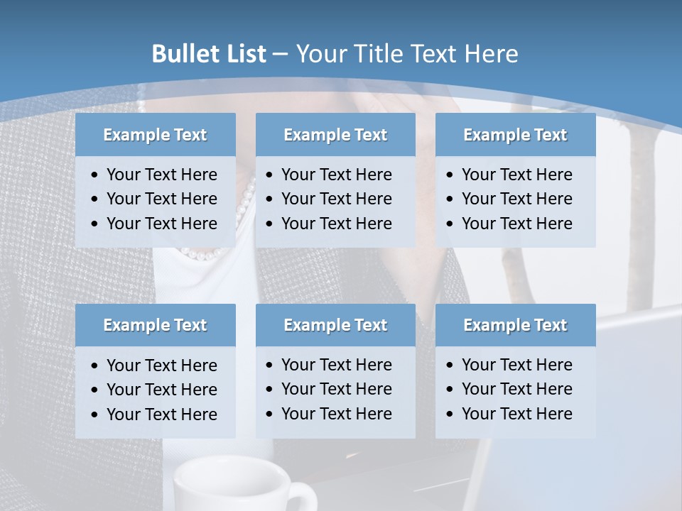 Mature Business Woman At Her Desk, Eyes Closed, Worried About Bills And Financial Problems PowerPoint Template