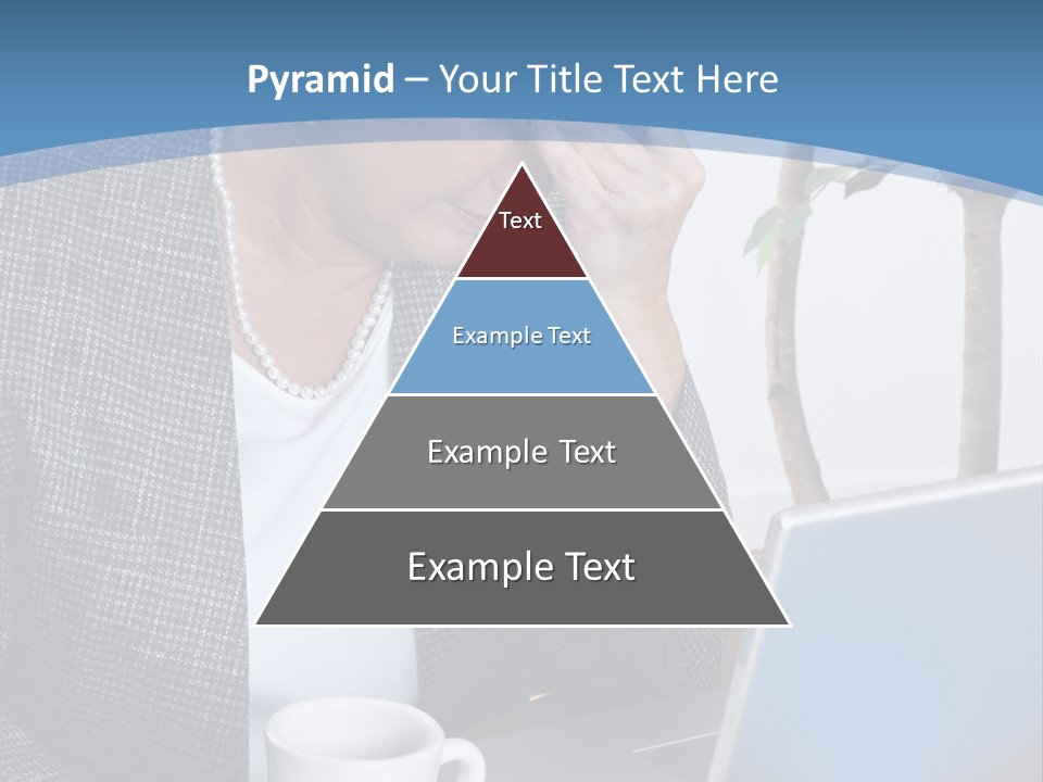 Mature Business Woman At Her Desk, Eyes Closed, Worried About Bills And Financial Problems PowerPoint Template