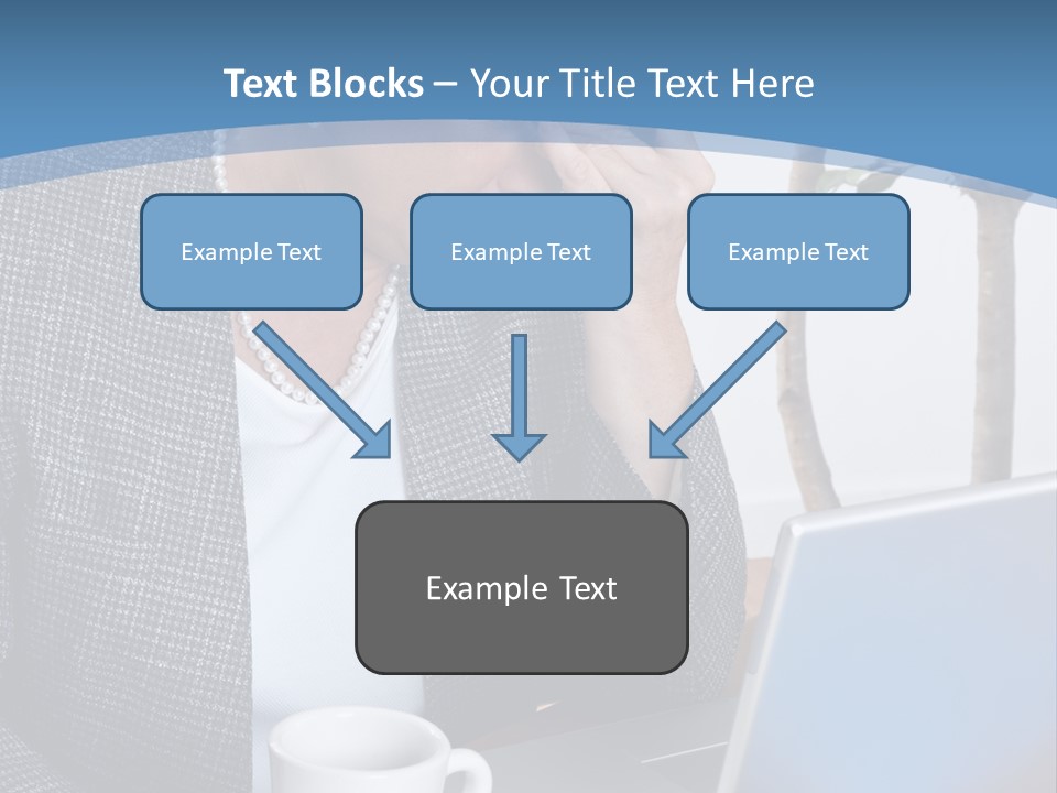 Mature Business Woman At Her Desk, Eyes Closed, Worried About Bills And Financial Problems PowerPoint Template