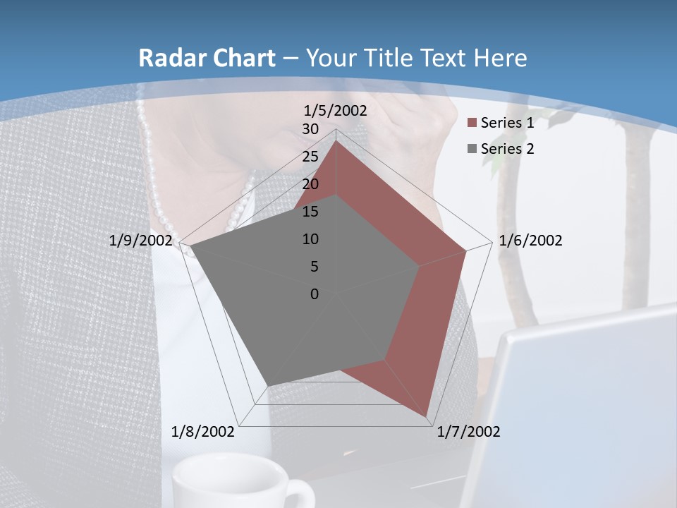 Mature Business Woman At Her Desk, Eyes Closed, Worried About Bills And Financial Problems PowerPoint Template