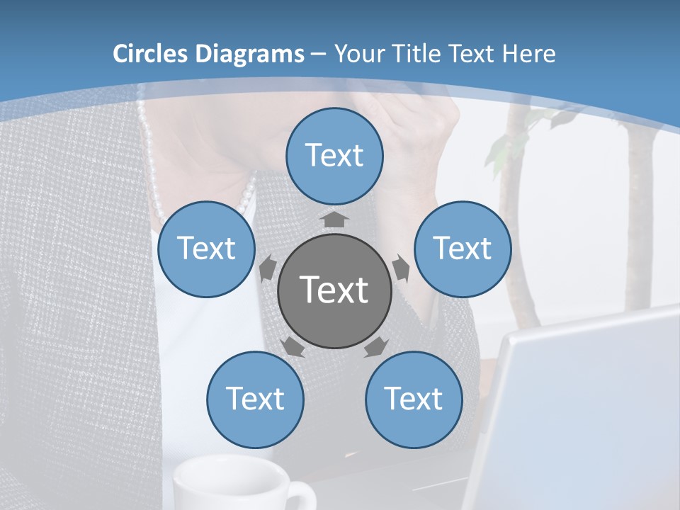 Mature Business Woman At Her Desk, Eyes Closed, Worried About Bills And Financial Problems PowerPoint Template