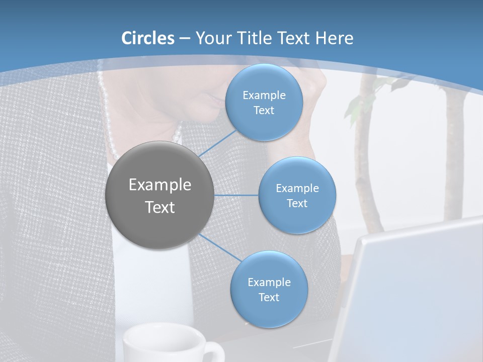 Mature Business Woman At Her Desk, Eyes Closed, Worried About Bills And Financial Problems PowerPoint Template