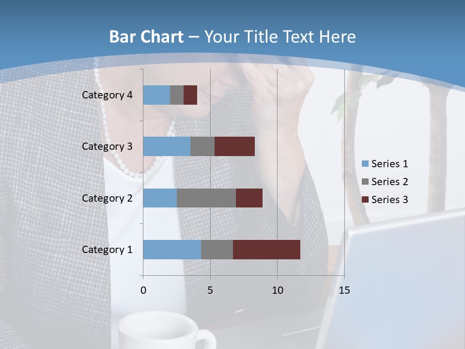 Mature Business Woman At Her Desk, Eyes Closed, Worried About Bills And Financial Problems PowerPoint Template
