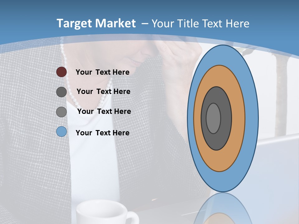 Mature Business Woman At Her Desk, Eyes Closed, Worried About Bills And Financial Problems PowerPoint Template