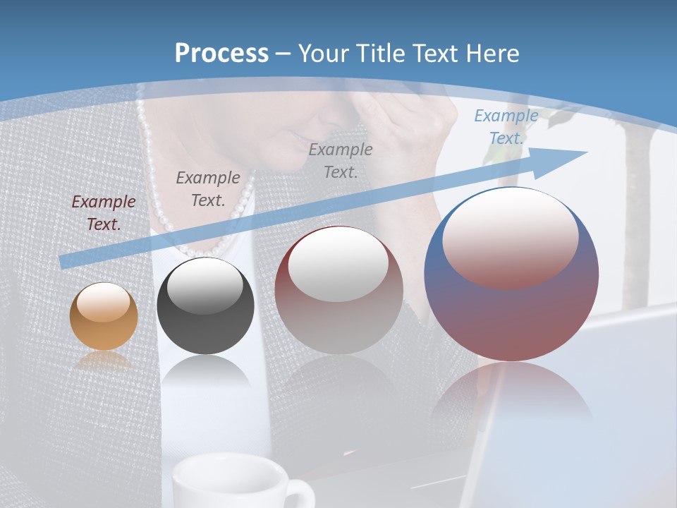 Mature Business Woman At Her Desk, Eyes Closed, Worried About Bills And Financial Problems PowerPoint Template