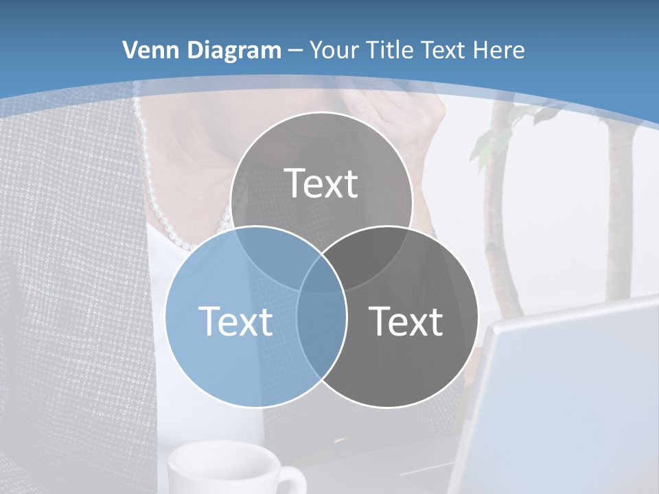 Mature Business Woman At Her Desk, Eyes Closed, Worried About Bills And Financial Problems PowerPoint Template