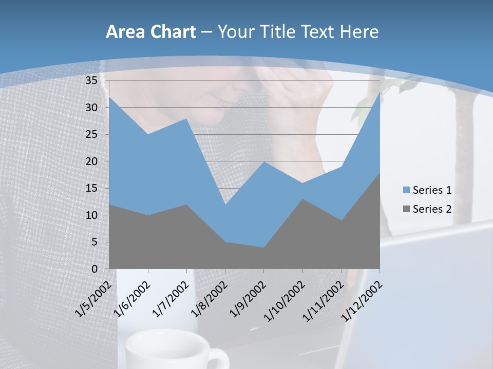 Mature Business Woman At Her Desk, Eyes Closed, Worried About Bills And Financial Problems PowerPoint Template