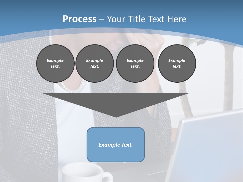 Mature Business Woman At Her Desk, Eyes Closed, Worried About Bills And Financial Problems PowerPoint Template