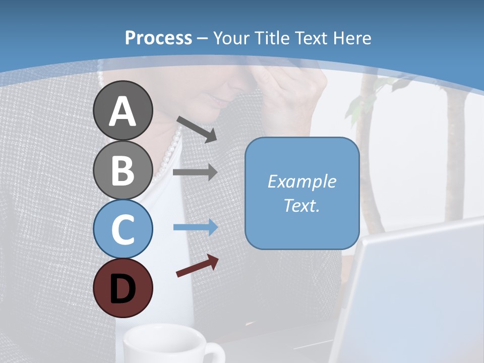 Mature Business Woman At Her Desk, Eyes Closed, Worried About Bills And Financial Problems PowerPoint Template